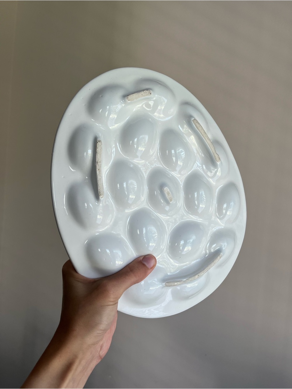 White Ceramic Deviled Egg Platter - Picture 2 of 2